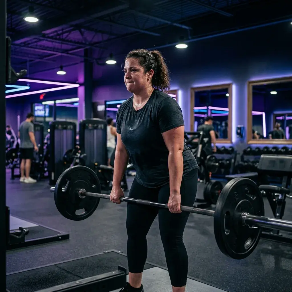 Woman strength training